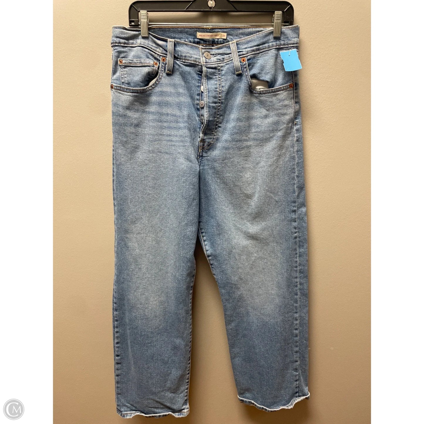 Jeans Straight By Levis In Blue Denim, Size: 8