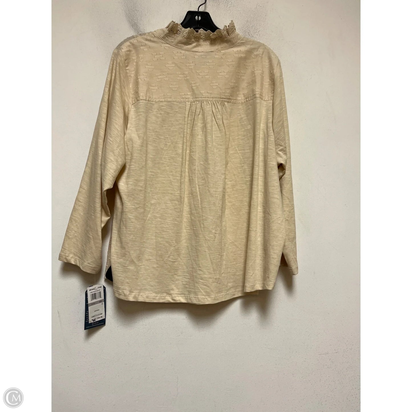 Top Long Sleeve By Democracy In Cream, Size: 1x
