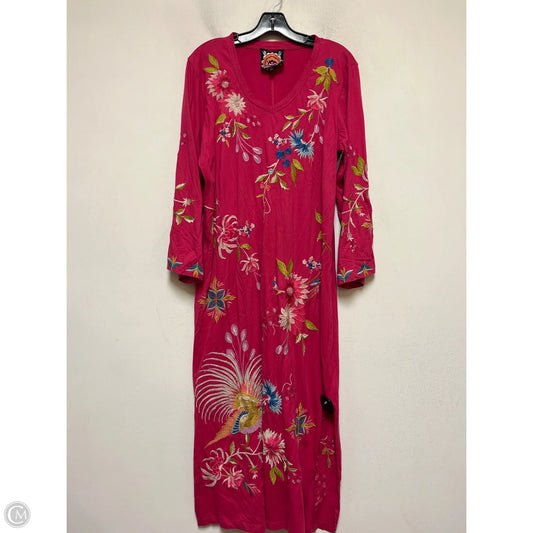 Dress Casual Midi By Johnny Was In Pink, Size: M