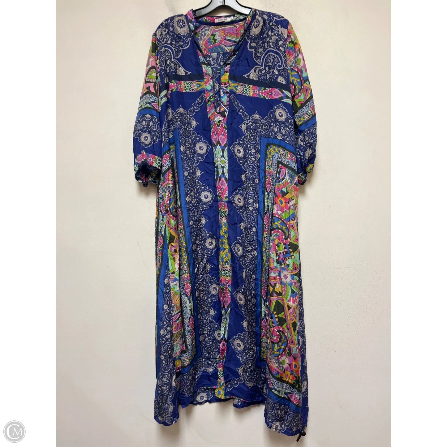 Dress Casual Midi By Johnny Was In Blue, Size: M