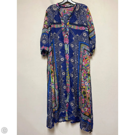 Dress Casual Midi By Johnny Was In Blue, Size: M