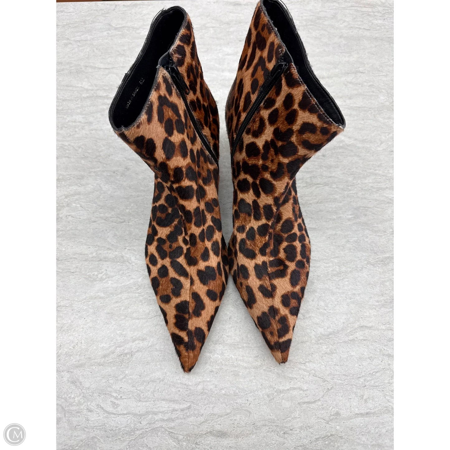 Boots Ankle Heels By Gianni Bini In Animal Print, Size: 9