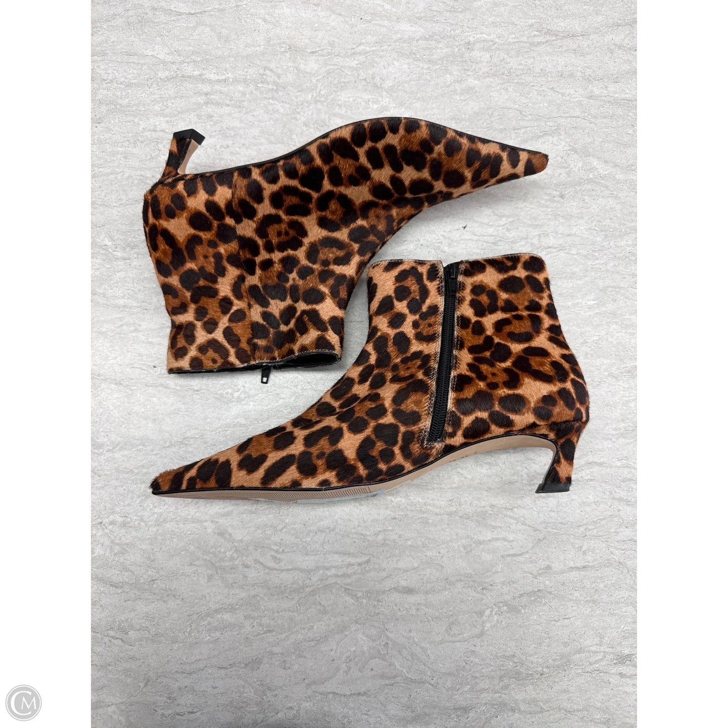 Boots Ankle Heels By Gianni Bini In Animal Print, Size: 9