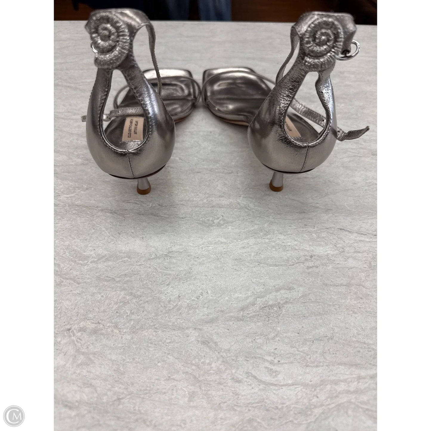 Sandals Heels Kitten By Antonio Melani In Silver, Size: 9