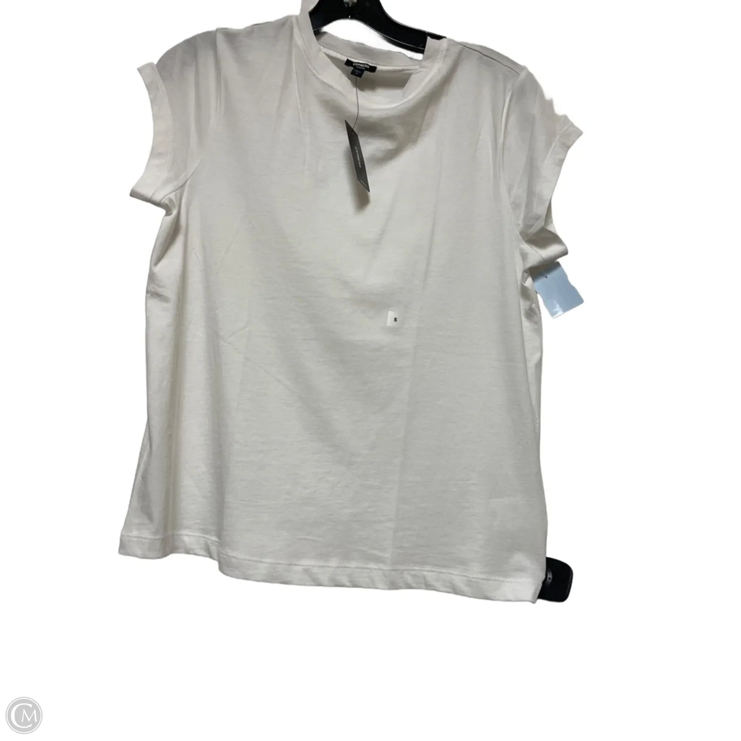 Top Short Sleeve Basic By Express In Ivory, Size: S