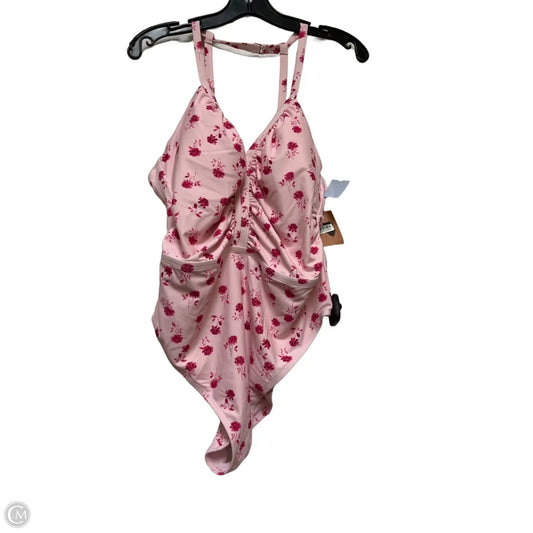 Swimsuit By Shade & Shore In Floral Print, Size: Xxl