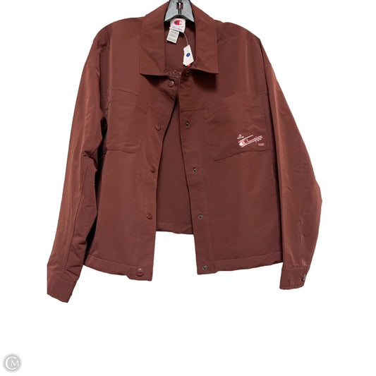 Athletic Jacket By Champion In Brown, Size: Xxl