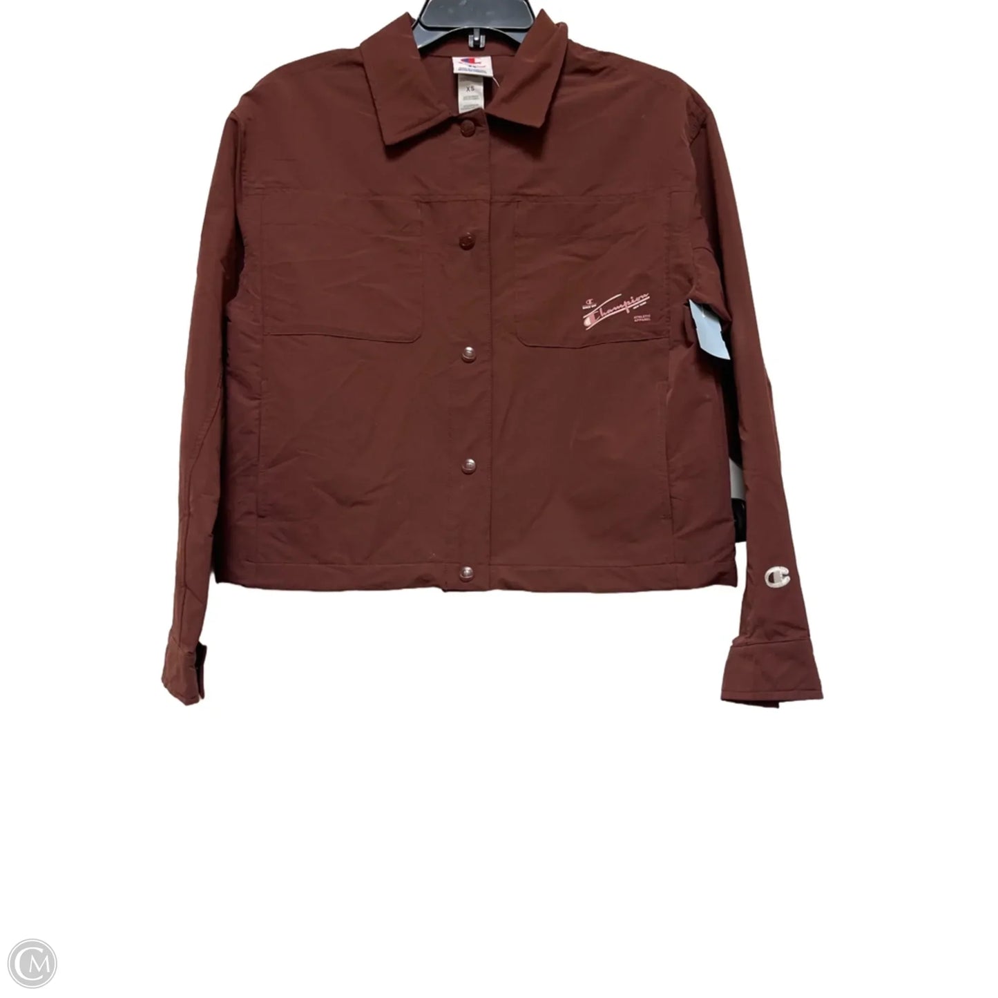 Athletic Jacket By Champion In Brown, Size: Xs