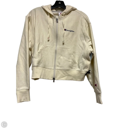 Sweatshirt Hoodie By Champion In Cream, Size: Xs