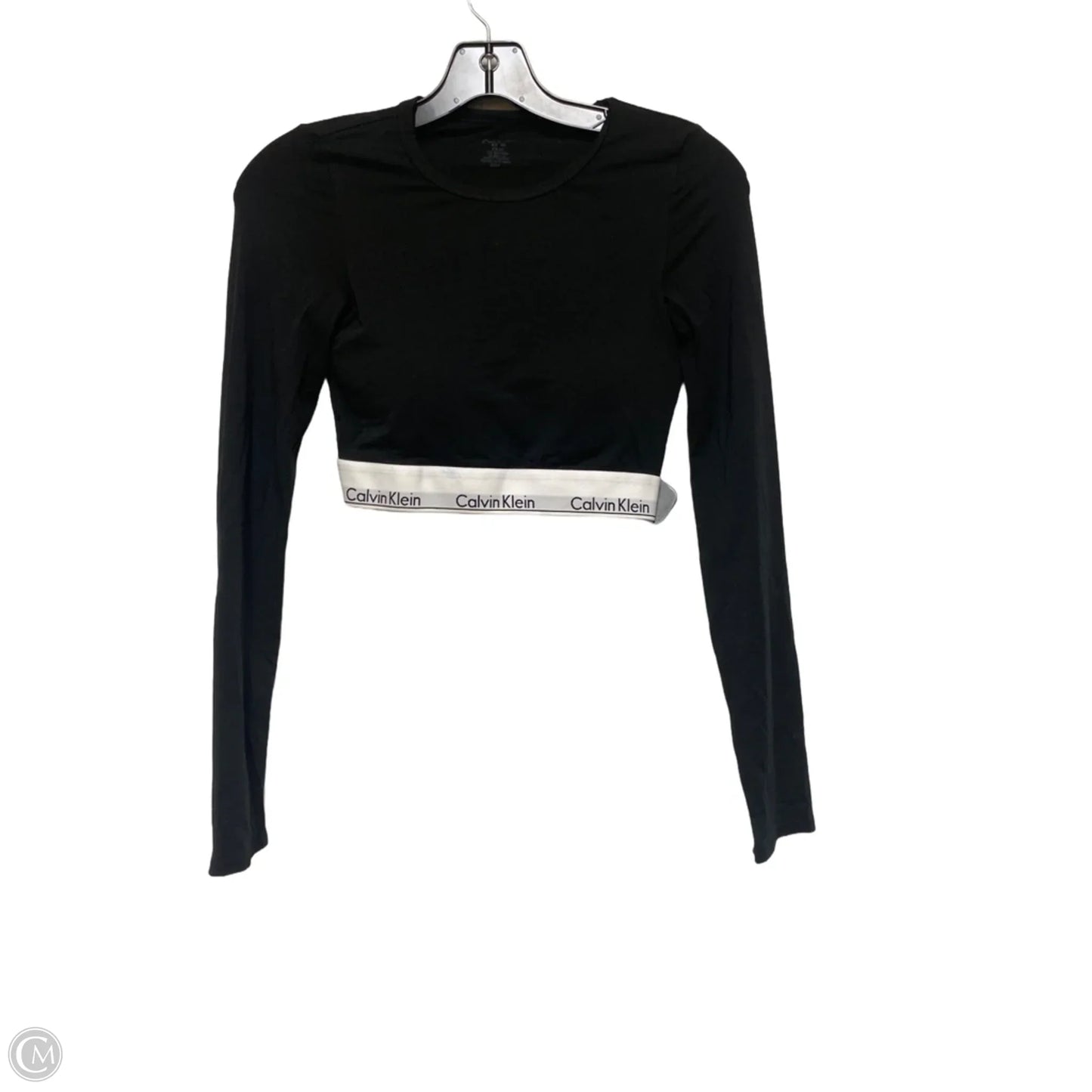 Top Long Sleeve By Calvin Klein In Black, Size: M