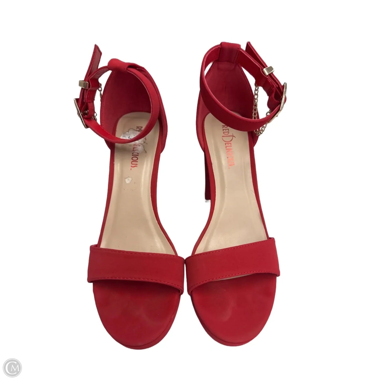 Sandals Heels Block By Clothes Mentor In Red, Size: 8