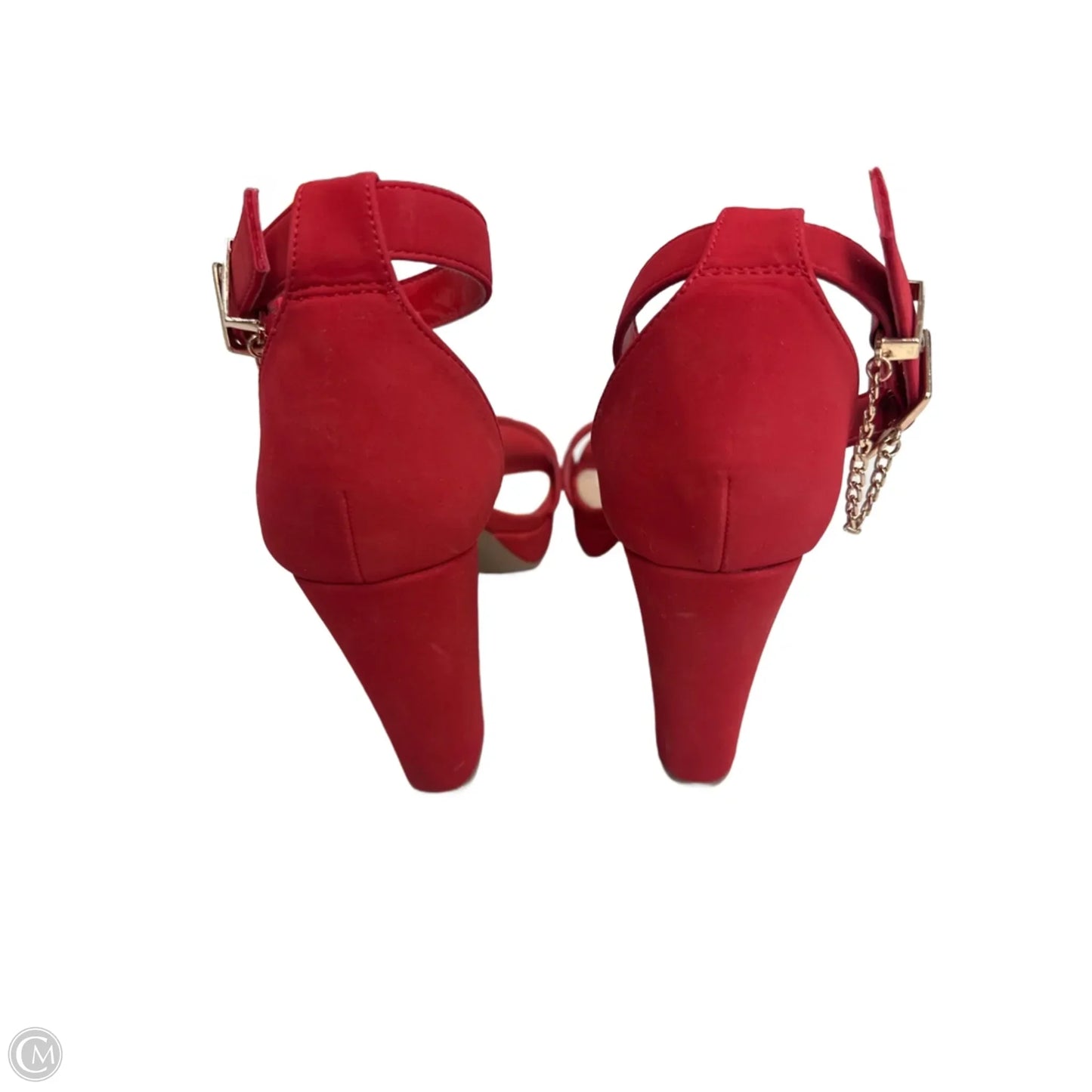 Sandals Heels Block By Clothes Mentor In Red, Size: 8