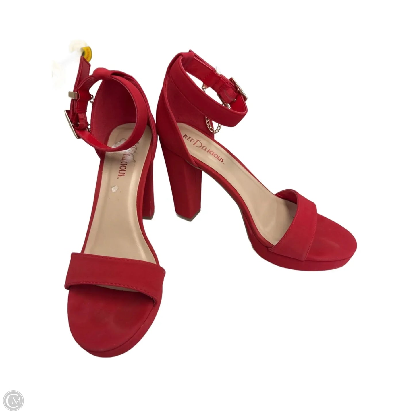 Sandals Heels Block By Clothes Mentor In Red, Size: 8