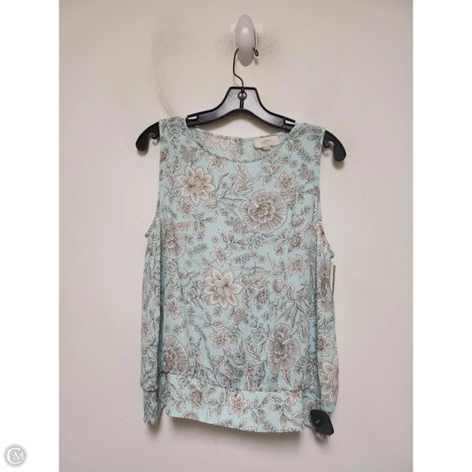 Top Sleeveless By Loft In Teal, Size: M