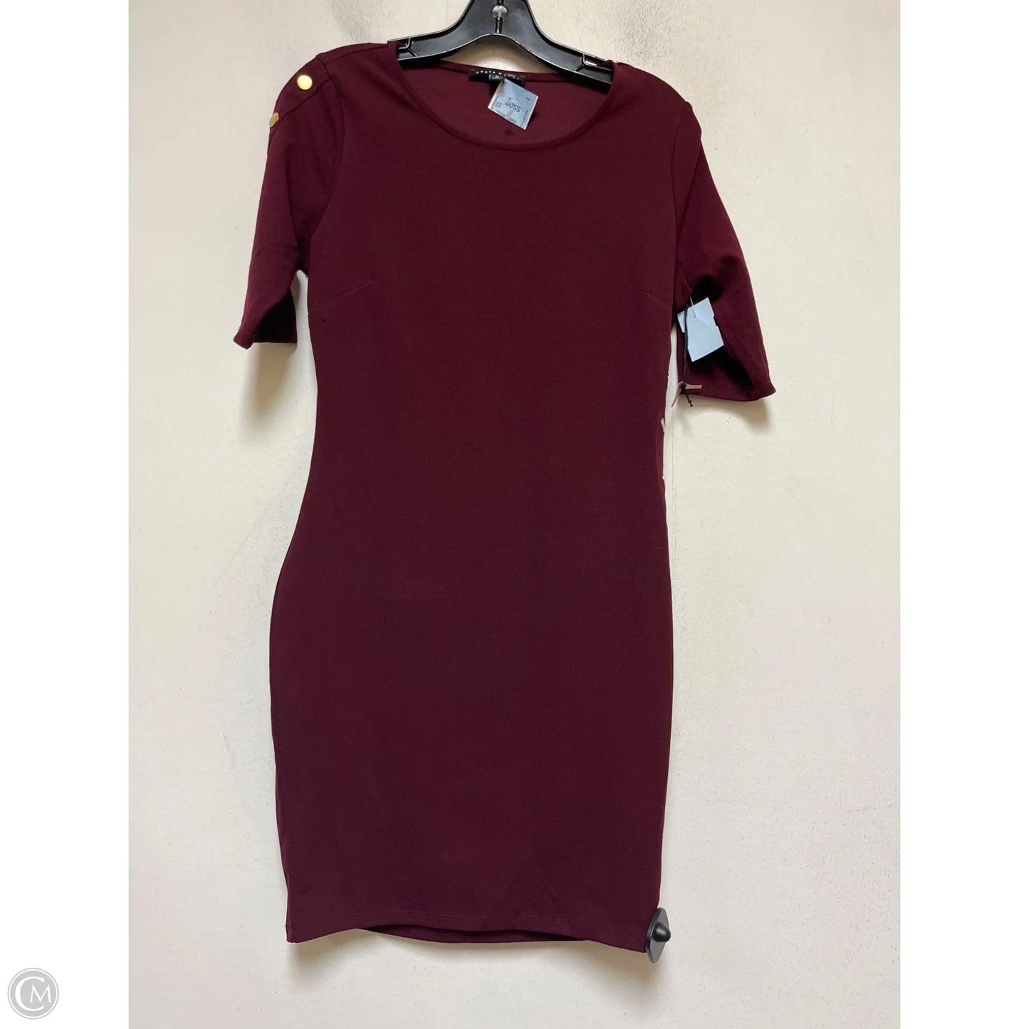 Dress Casual Short By Haute Monde In Maroon, Size: M