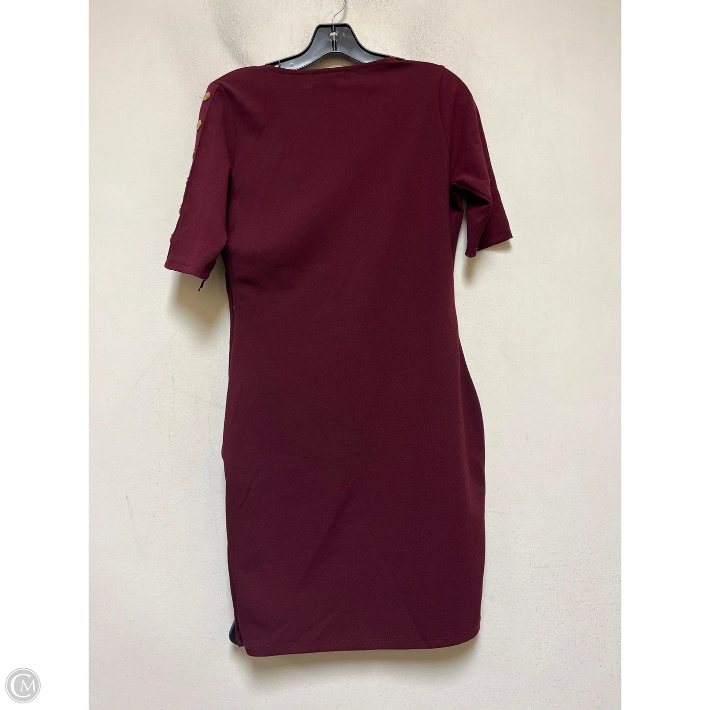 Dress Casual Short By Haute Monde In Maroon, Size: M