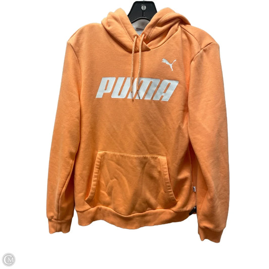 Sweatshirt Hoodie By Puma In Orange, Size: M