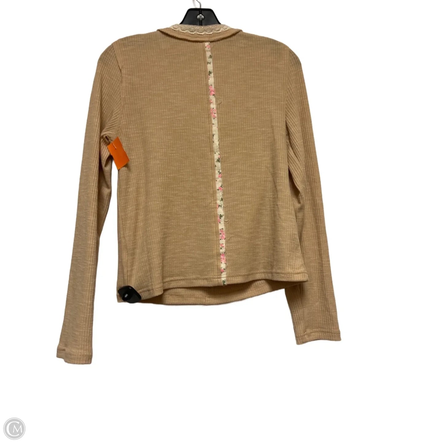 Top Long Sleeve By Pol In Tan, Size: S
