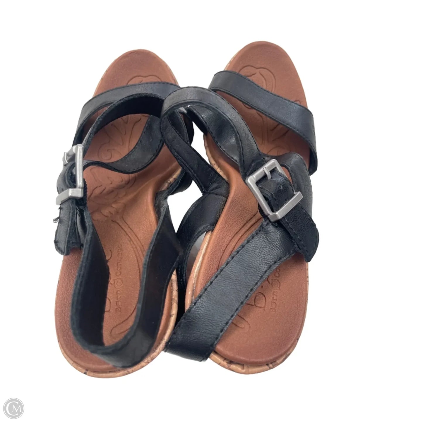 Sandals Heels Wedge By Boc In Black, Size: 7