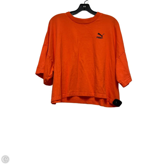 Athletic Top Short Sleeve By Puma In Orange, Size: Xl