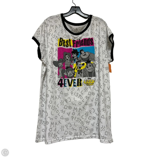 Top Short Sleeve Basic By Disney Store In Black & White, Size: 2x