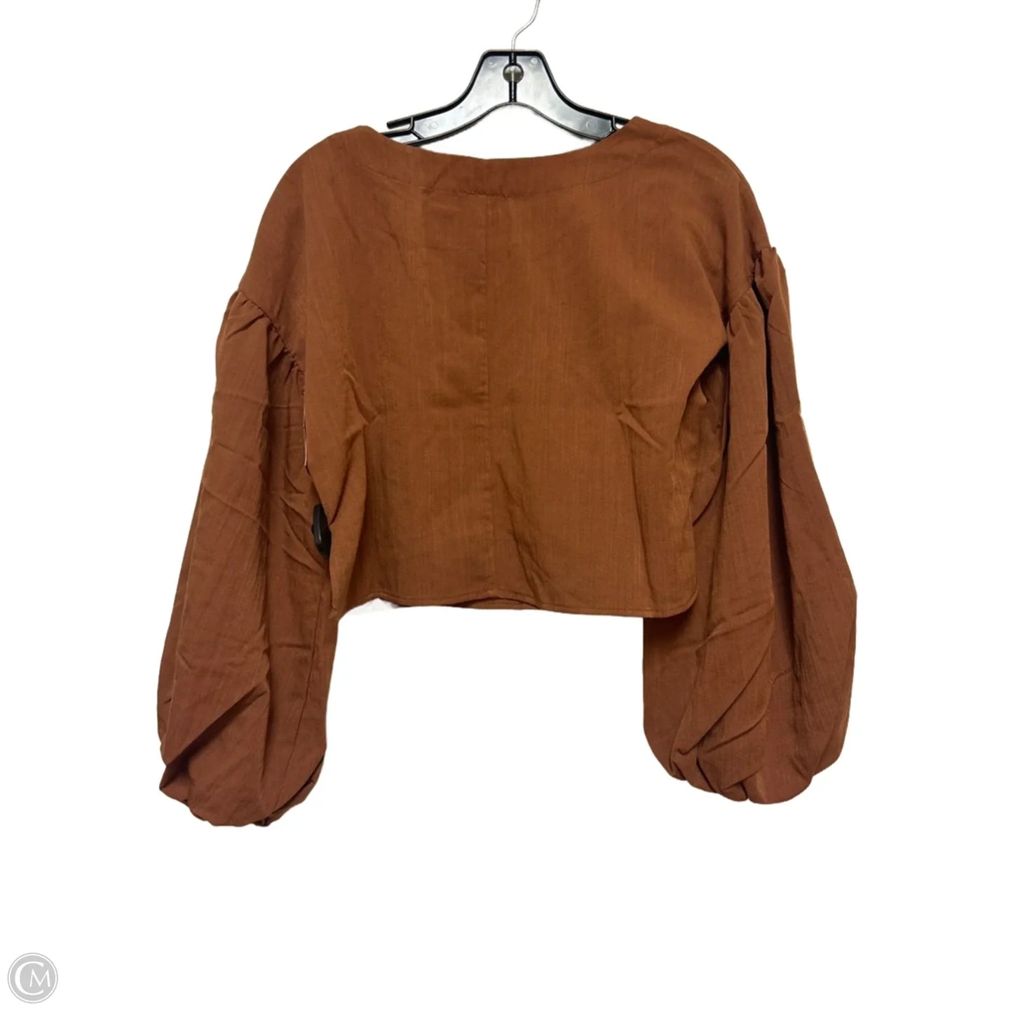 Top Long Sleeve By Blu Pepper In Brown, Size: S