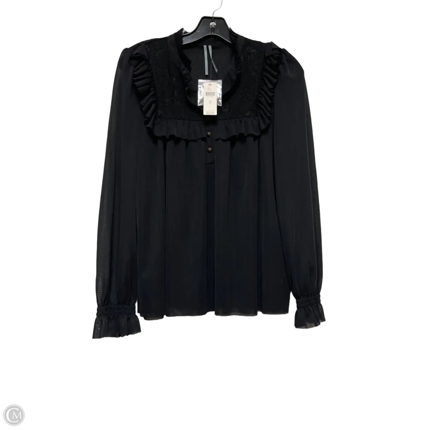 Top Long Sleeve By Anthropologie In Black, Size: Xs
