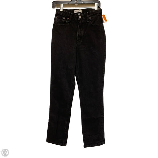 Jeans Straight By Abercrombie And Fitch In Black Denim, Size: 0