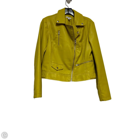 Jacket Moto By Bar Iii In Yellow, Size: S