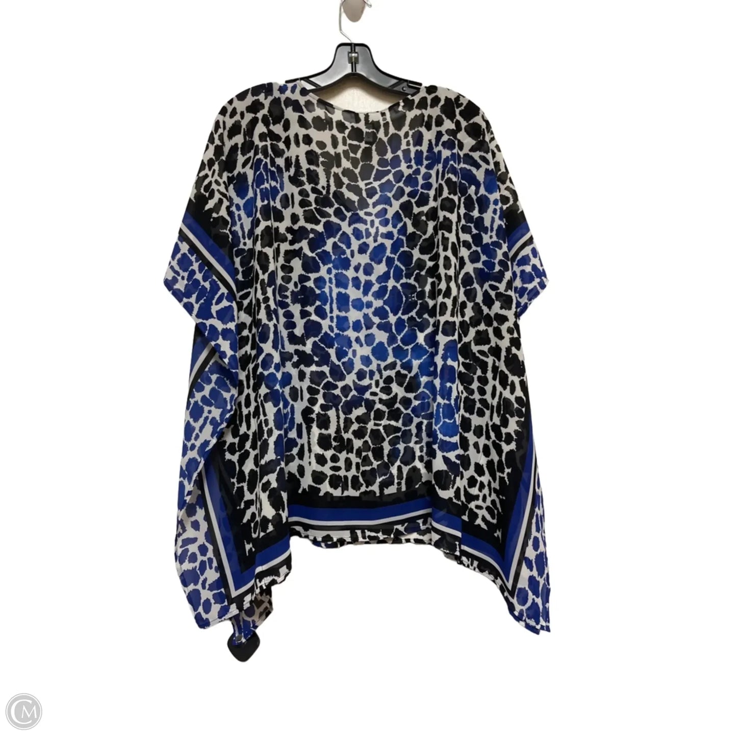 Top Short Sleeve By Chicos In Black & Blue, Size: S
