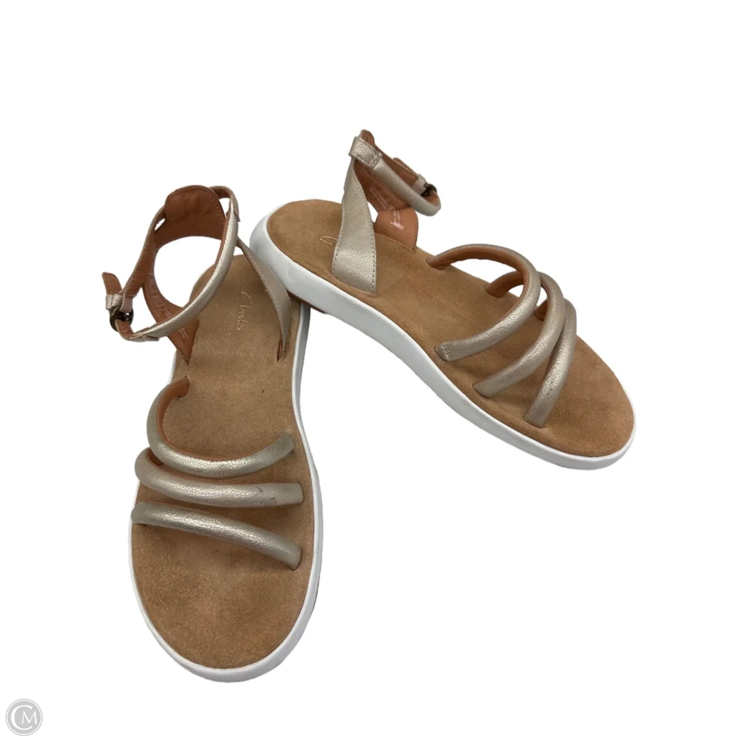 Sandals Flats By Clarks In Gold, Size: 6.5