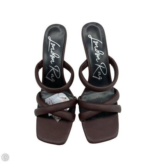 Sandals Heels Stiletto By London Fog In Brown, Size: 10