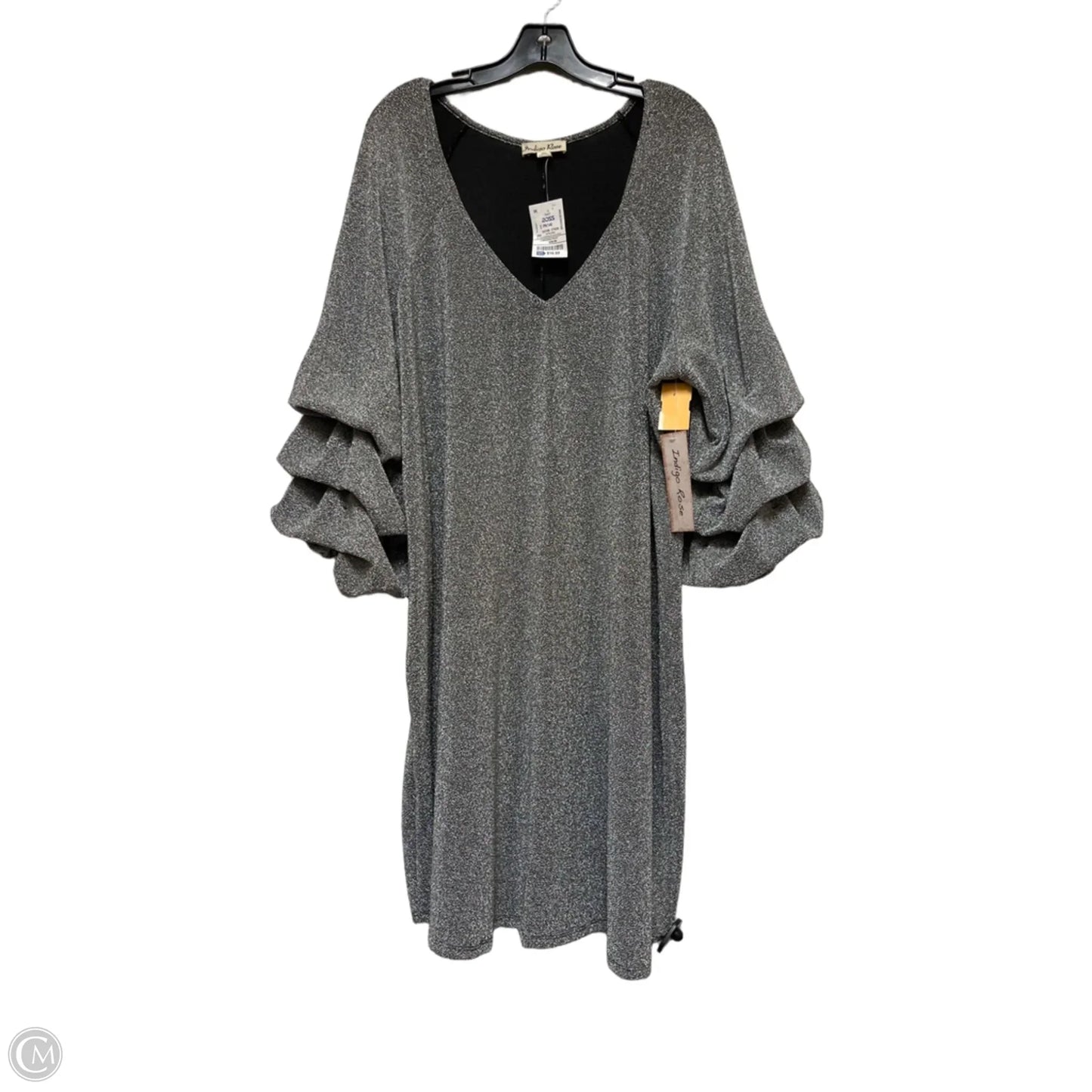 Dress Casual Midi By Investments In Black & Grey, Size: 3x