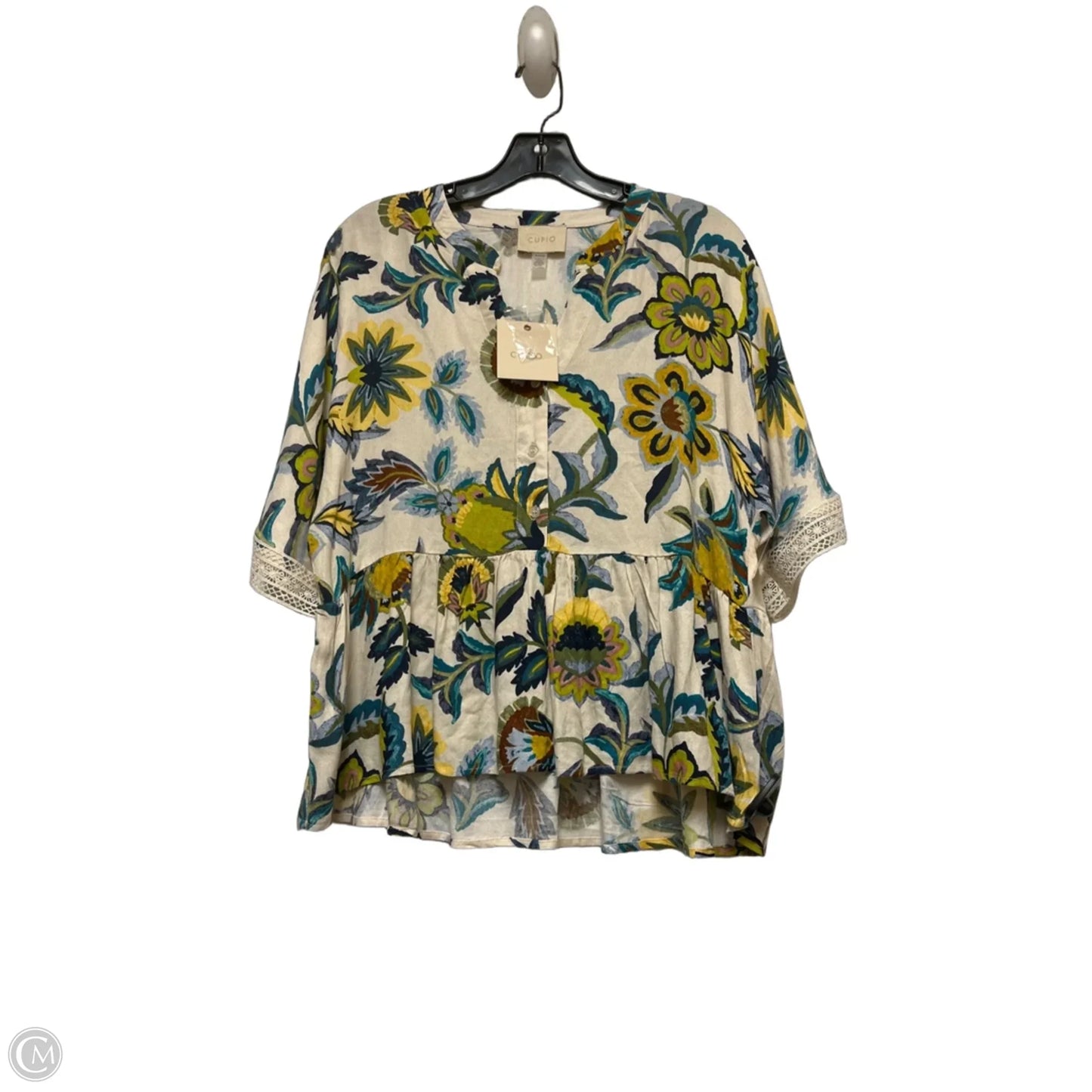 Top Short Sleeve By Cupio In Floral Print, Size: S