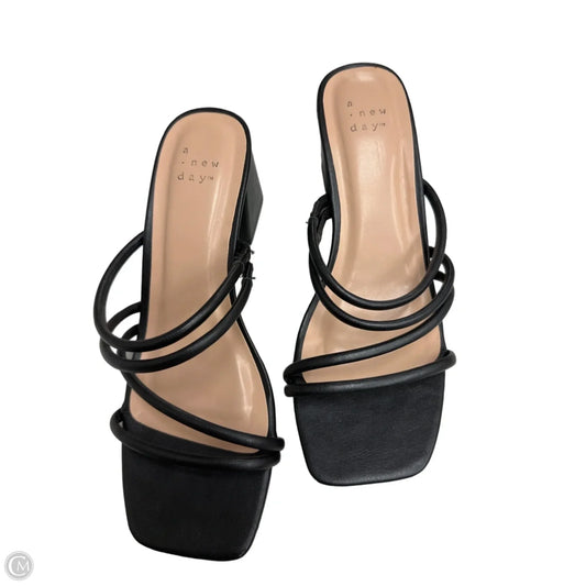 Sandals Heels Block By A New Day In Black, Size: 7