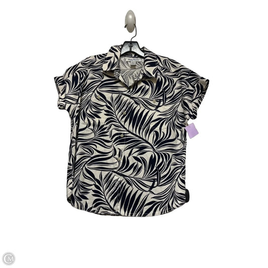 Top Short Sleeve By Tommy Bahama In Blue & Cream, Size: Xs