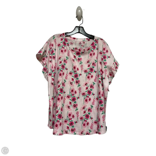 Top Short Sleeve Basic By Crown And Ivy In Floral Print, Size: Xl