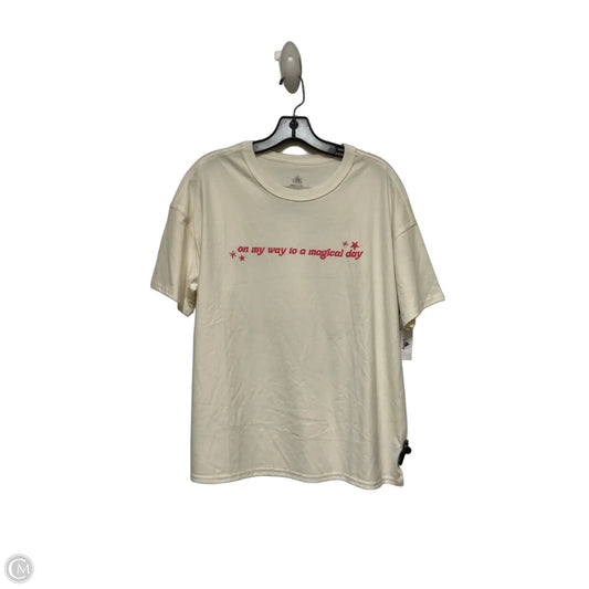 Top Short Sleeve Basic By Disney Store In Cream & Pink, Size: S
