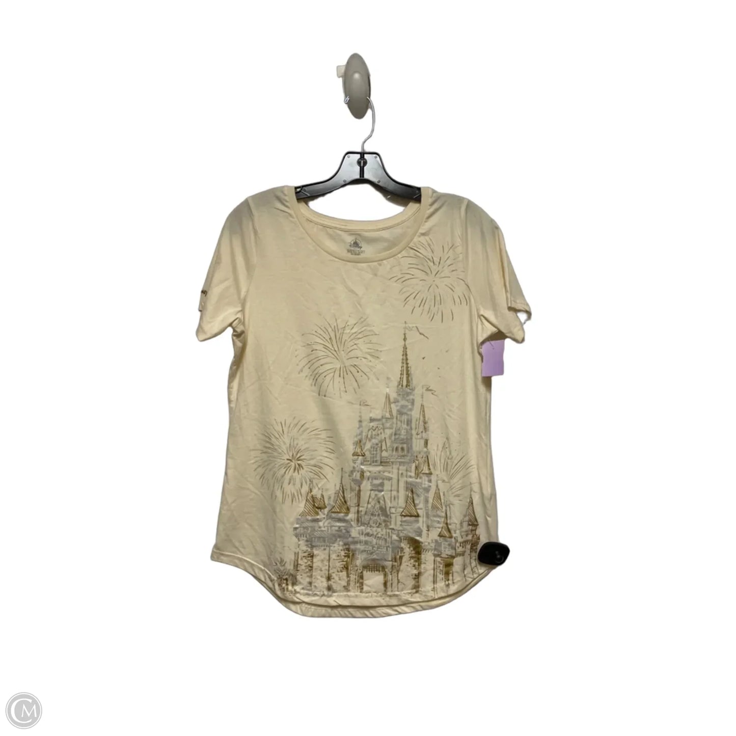 Top Short Sleeve Basic By Disney Store In Cream & Silver, Size: S