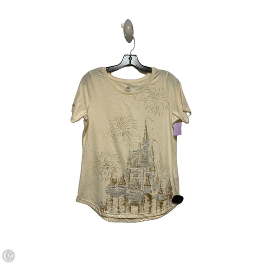 Top Short Sleeve Basic By Disney Store In Cream & Silver, Size: S