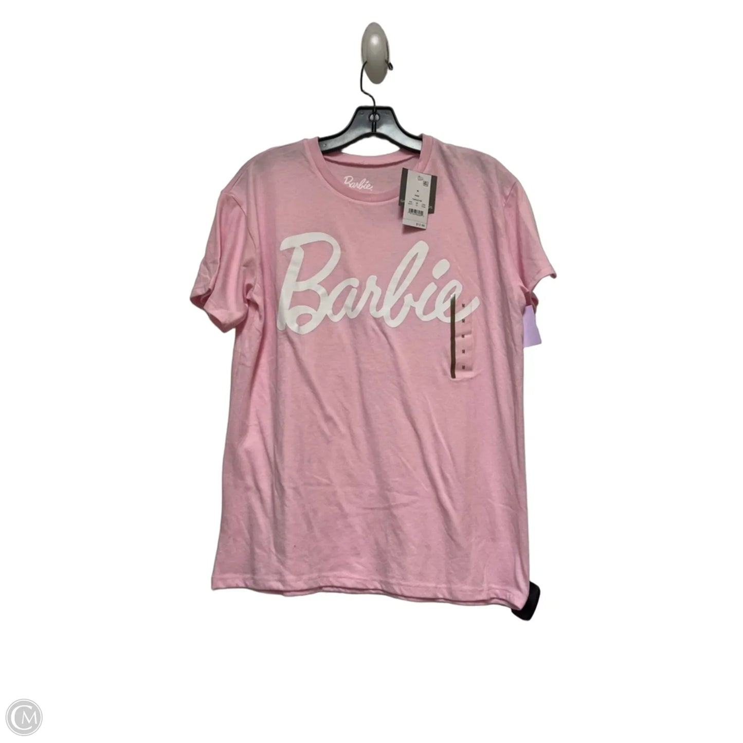 Top Short Sleeve Basic By Clothes Mentor In Pink & White, Size: M