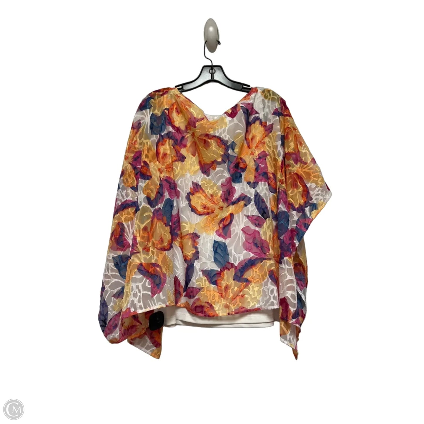 Top Short Sleeve By Chicos In Floral Print, Size: L