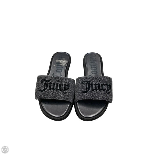 Sandals Flats By Juicy Couture In Black & Silver, Size: 5.5