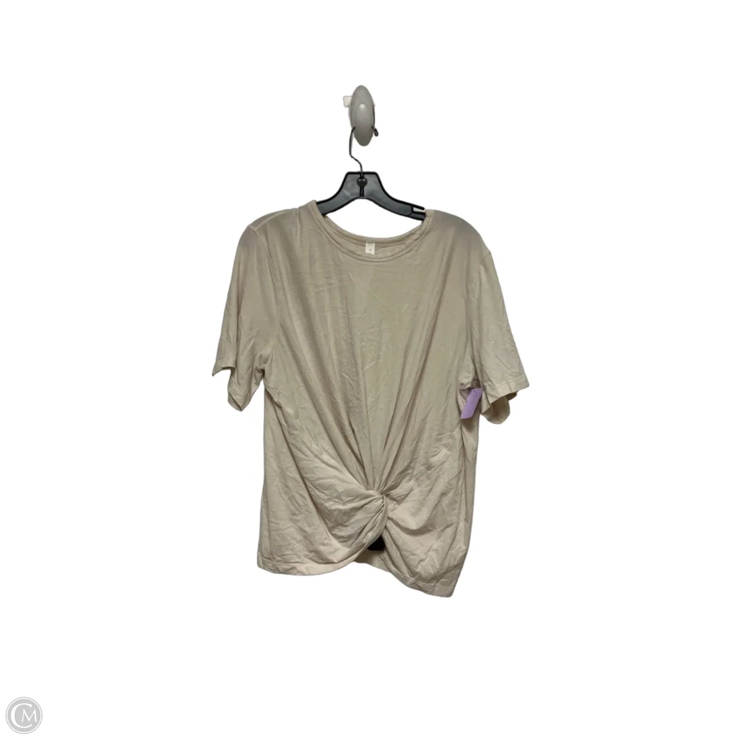Athletic Top Short Sleeve By Lululemon In Cream, Size: L