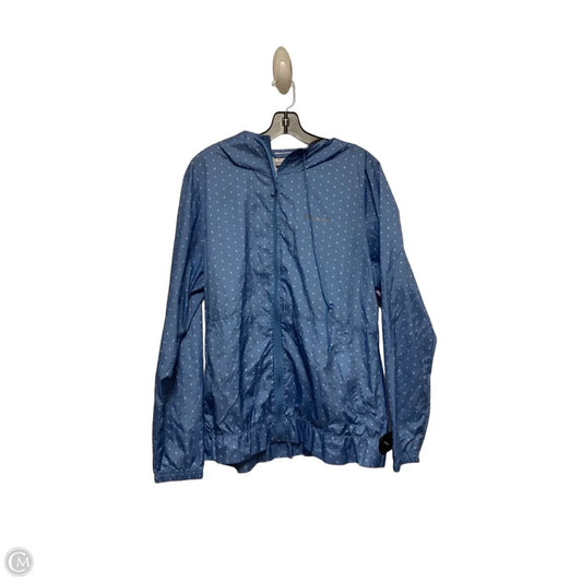 Jacket Windbreaker By Columbia In Blue, Size: L