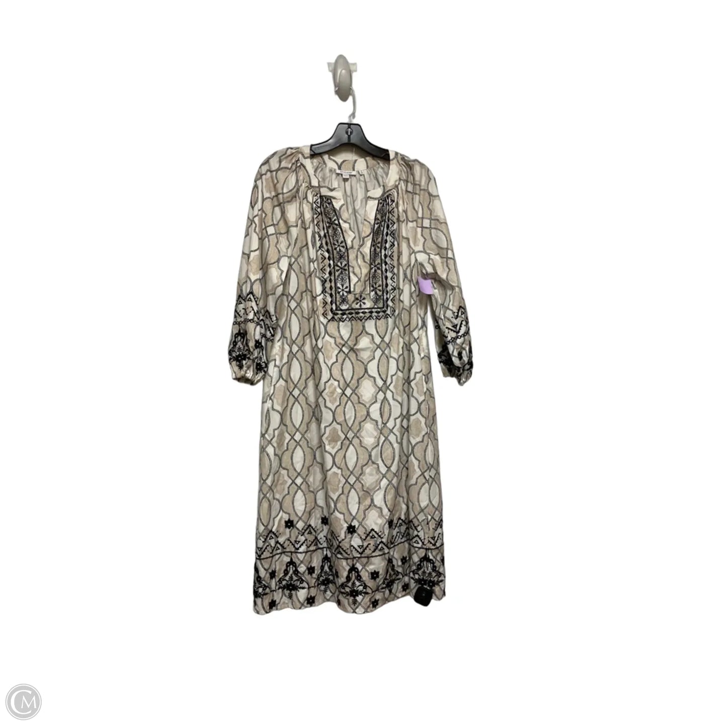Dress Casual Midi By Chicos In Black & Cream, Size: Mp