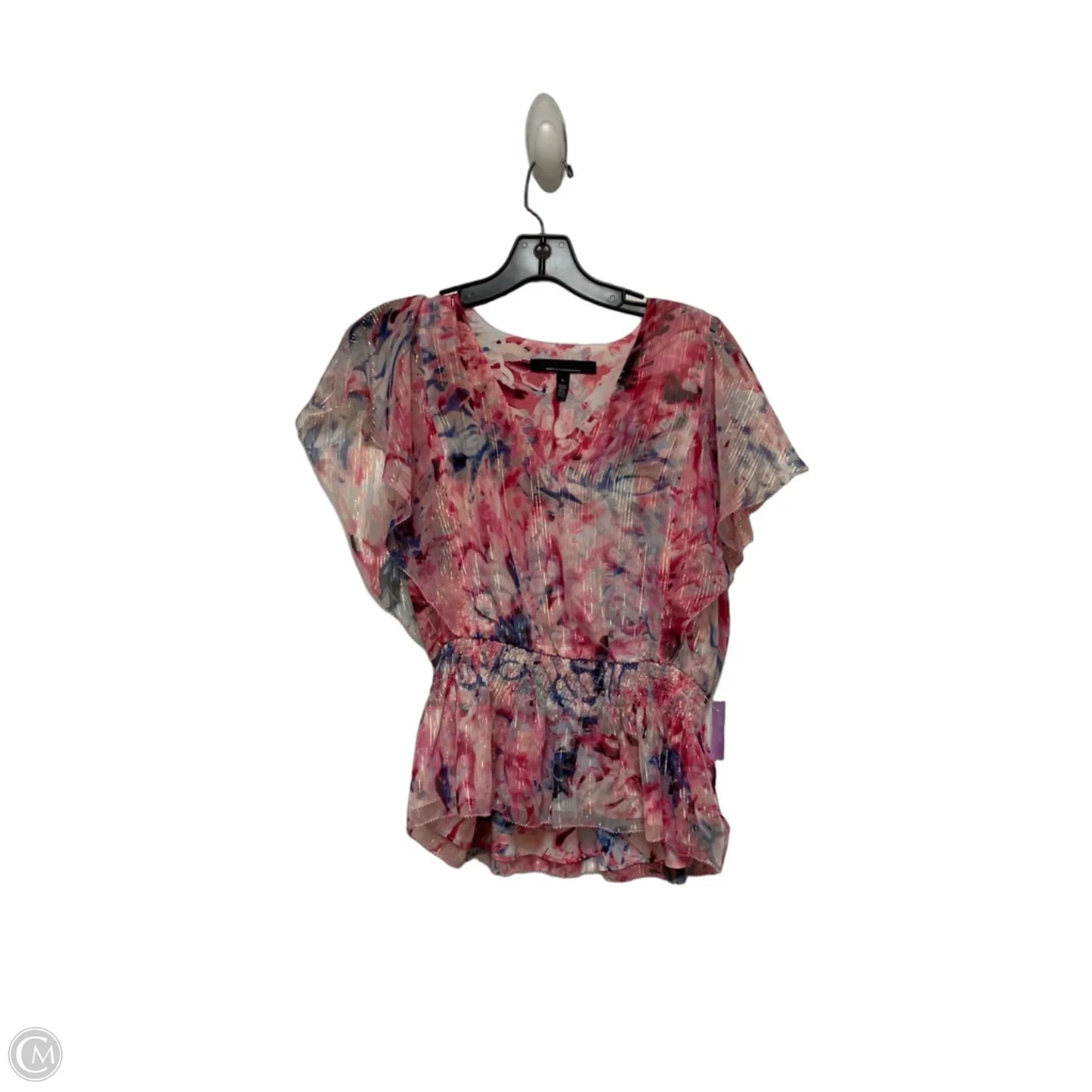 Top Short Sleeve By White House Black Market In Blue & Pink, Size: S
