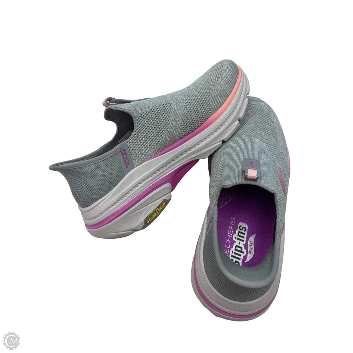 Shoes Sneakers By Skechers In Grey & Purple, Size: 8
