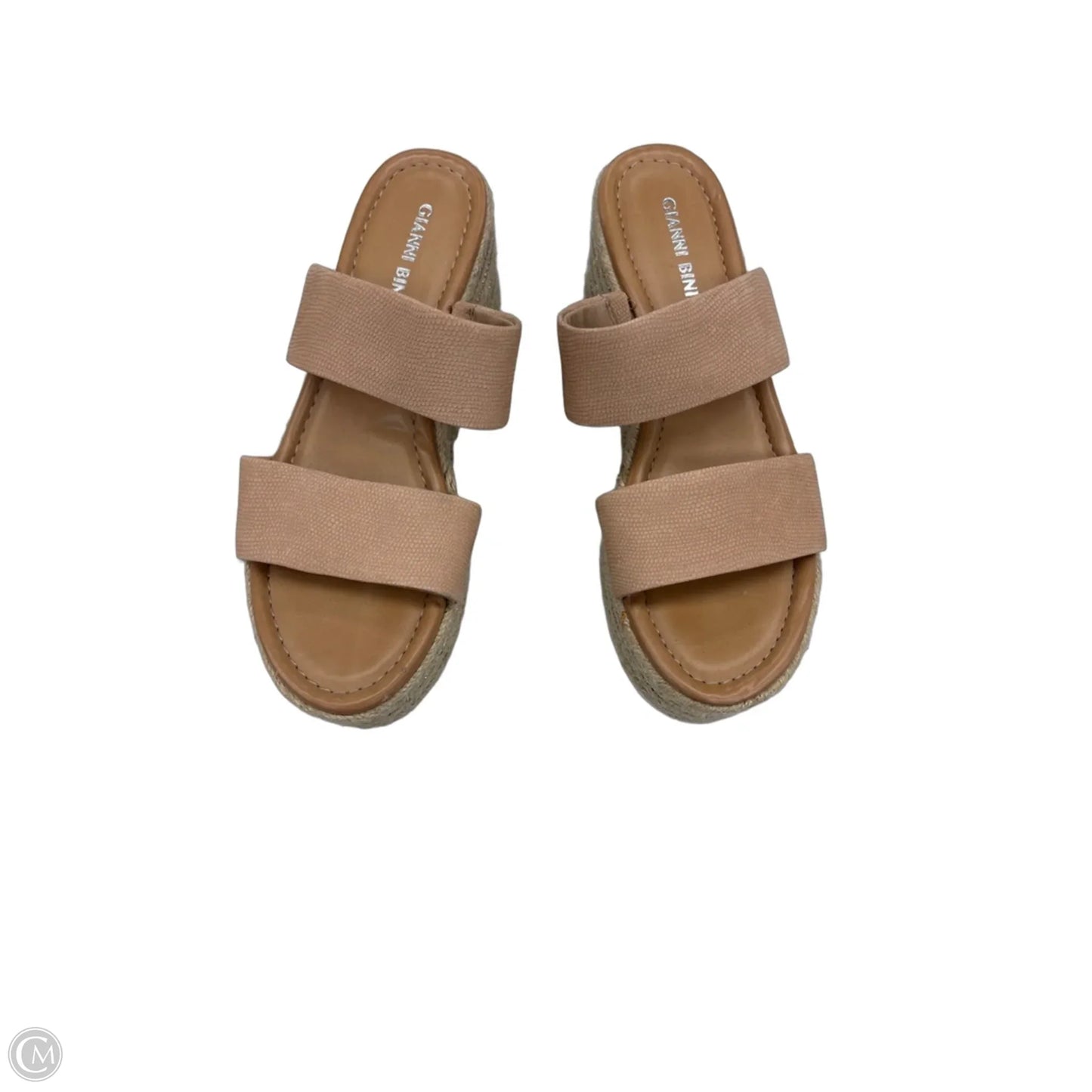 Sandals Heels Wedge By Gianni Bini In Tan, Size: 7