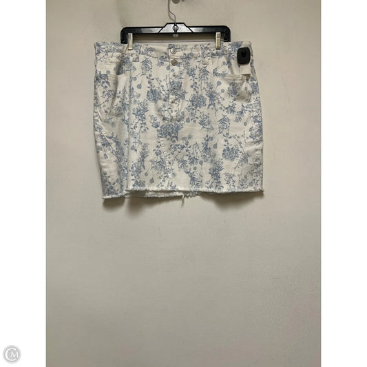 Skirt Mini & Short By Seven 7 In Blue & White, Size: 18